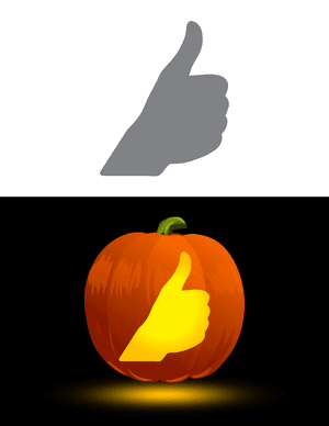 Thumbs Up Pumpkin Stencil