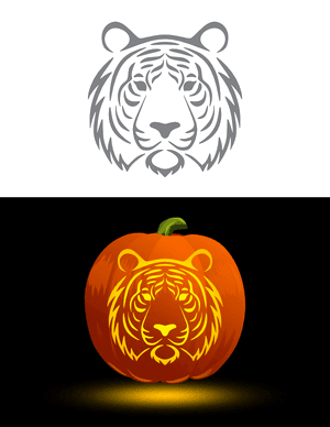 Tiger Pumpkin Stencil