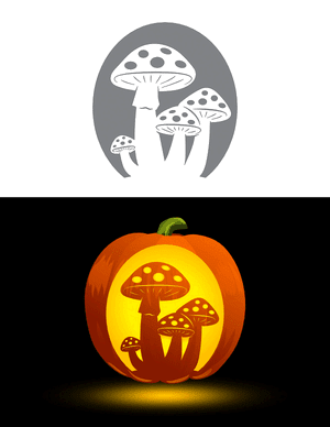 Toadstools Pumpkin Stencil