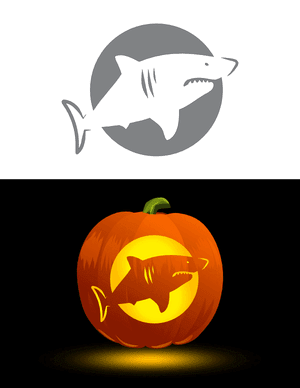 Toothy Shark Pumpkin Stencil