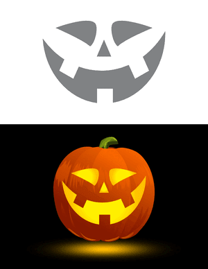 Toothy Smiling Face Pumpkin Stencil