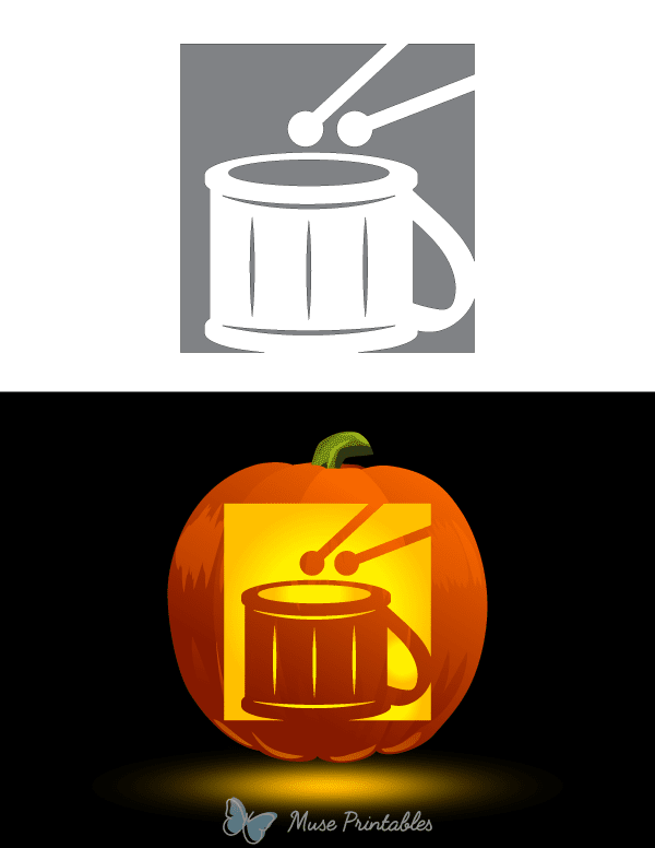 Toy Drum Pumpkin Stencil