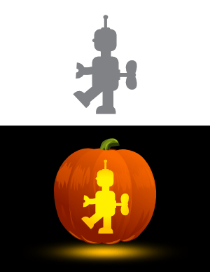 Toy Robot Pumpkin Stencil