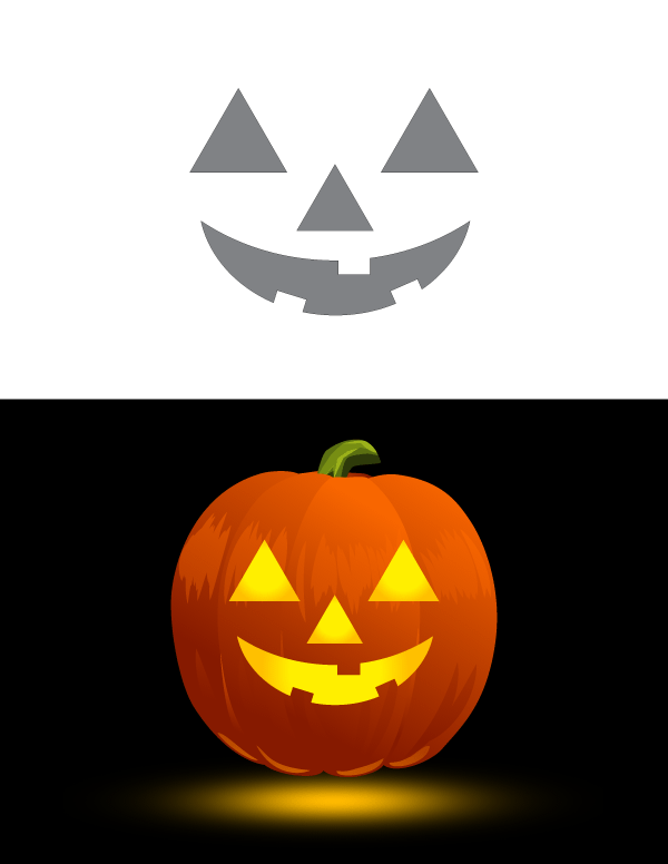 Printable Traditional Jacko'lantern Face Pumpkin Stencil