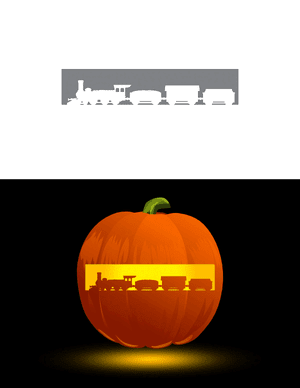 Train Set Pumpkin Stencil