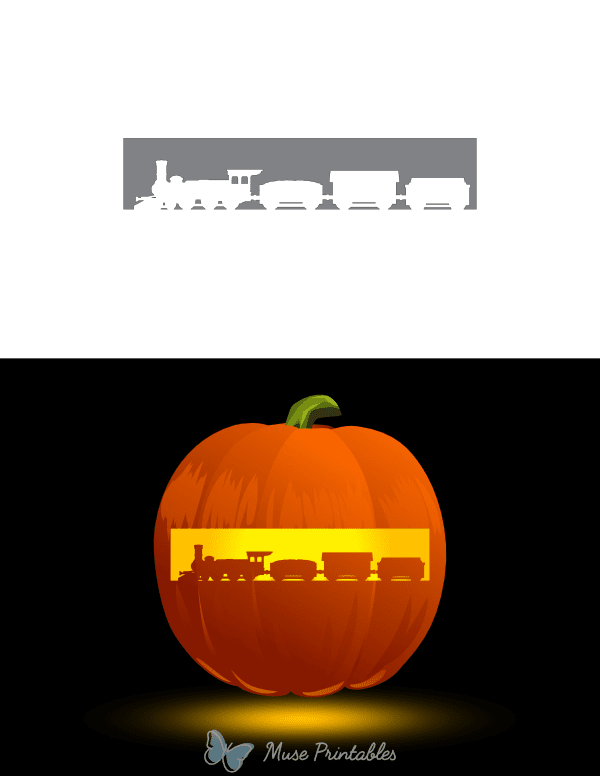 Train Set Pumpkin Stencil