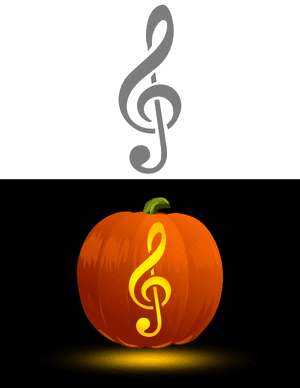 Treble Clef Pumpkin Stencil
