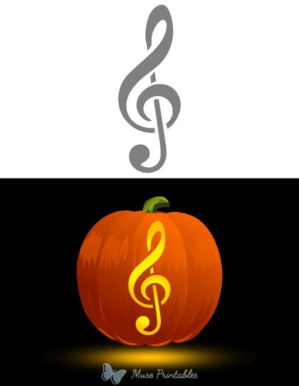 Treble Clef Pumpkin Stencil