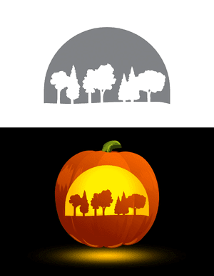 Trees Pumpkin Stencil