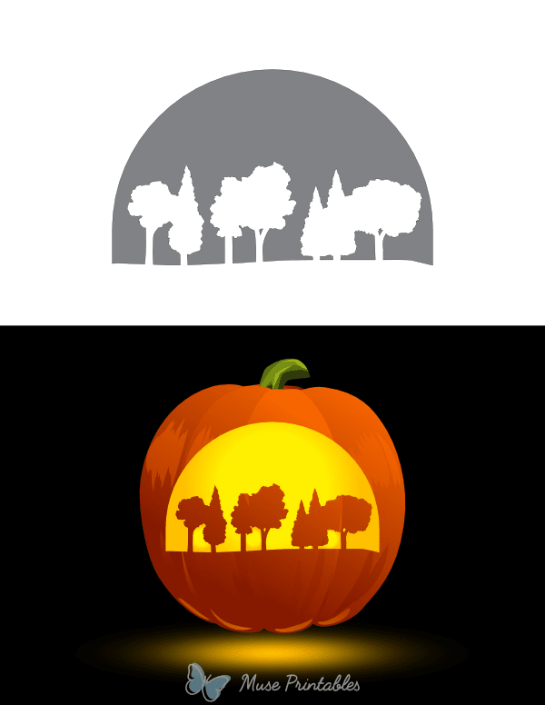 Trees Pumpkin Stencil