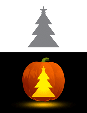 Triangle Christmas Tree Pumpkin Stencil