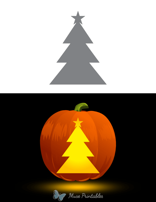Triangle Christmas Tree Pumpkin Stencil