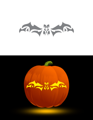 Tribal Bat Pumpkin Stencil