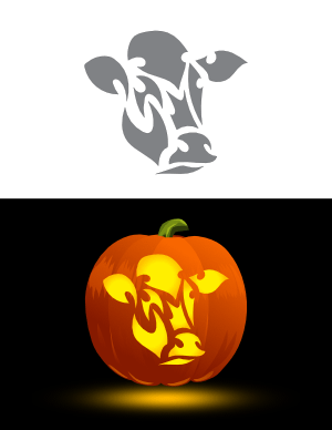 Tribal Cow Head Pumpkin Stencil