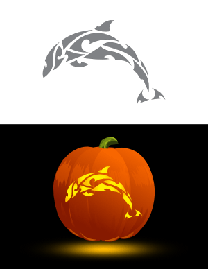 Tribal Dolphin Pumpkin Stencil