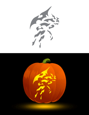 Tribal Flying Gargoyle Pumpkin Stencil