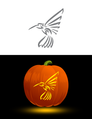 Tribal Hummingbird Pumpkin Stencil