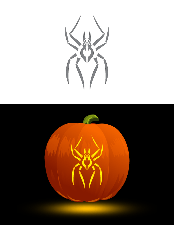 Tribal Spider Pumpkin Stencil