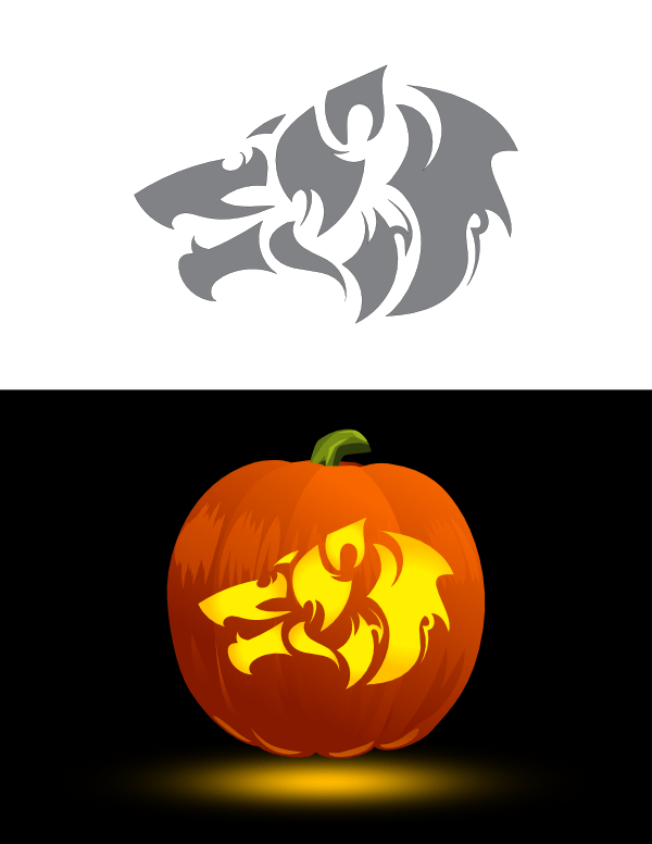 wolf pumpkin carving stencils