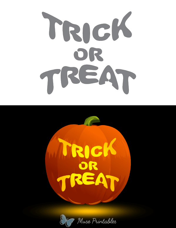 Trick or Treat Pumpkin Stencil