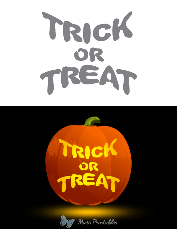 Printable Trick or Treat Pumpkin Stencil