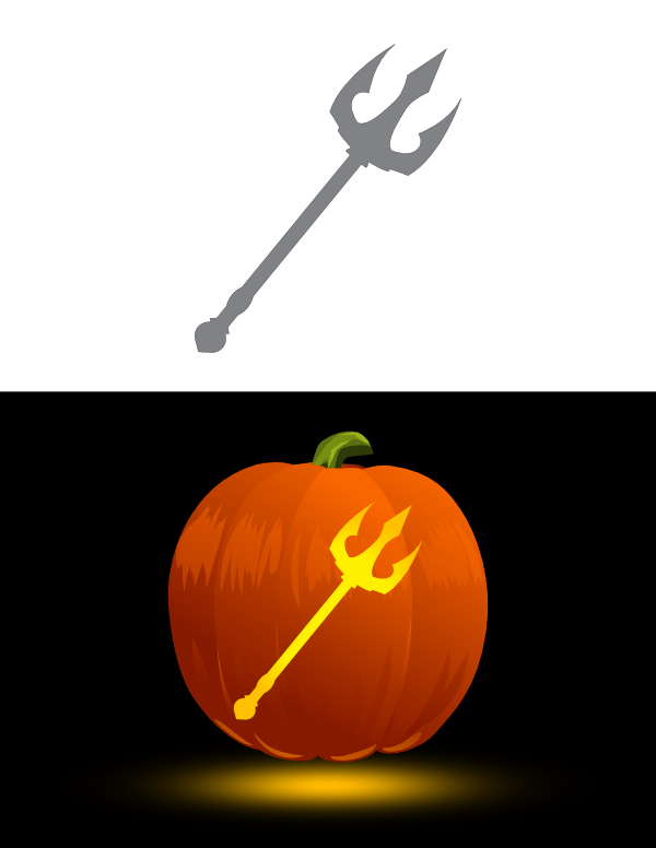 Printable Trident Pumpkin Stencil