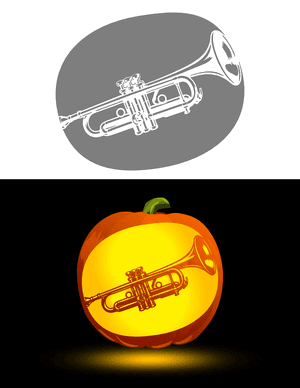 Trumpet Pumpkin Stencil