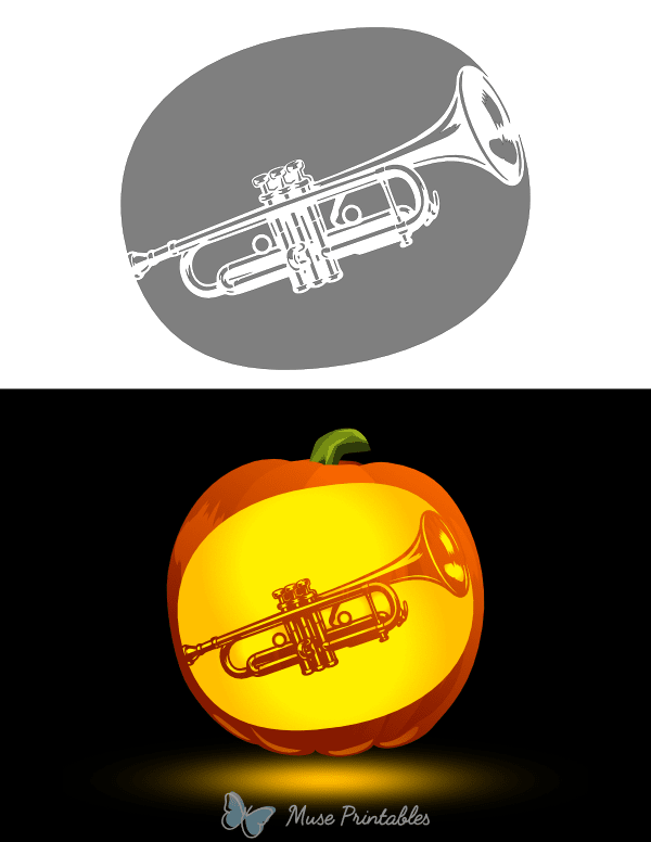 Trumpet Pumpkin Stencil