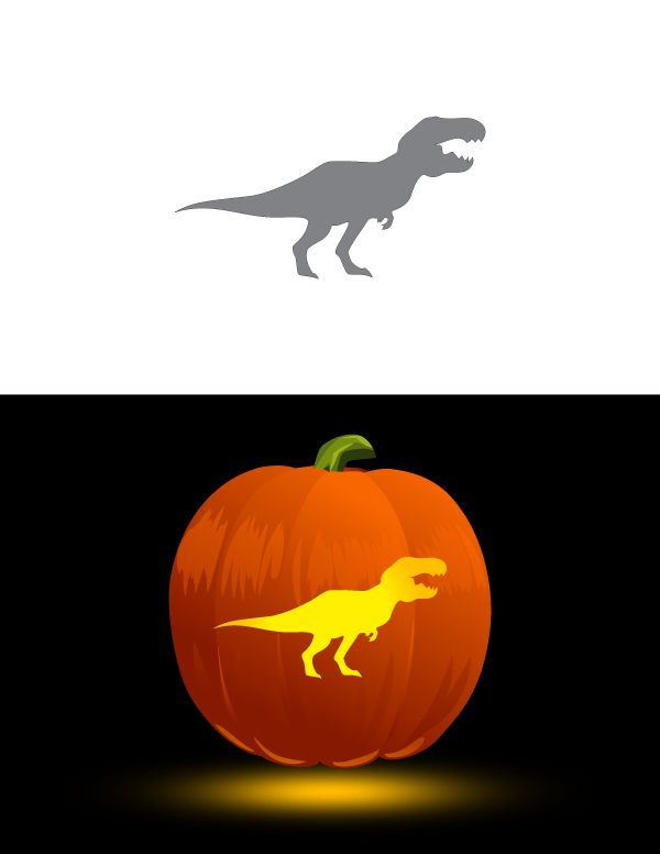 Printable Tyrannosaurus Rex Pumpkin Stencil