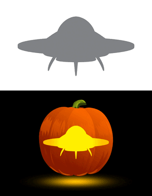 UFO With Legs Pumpkin Stencil
