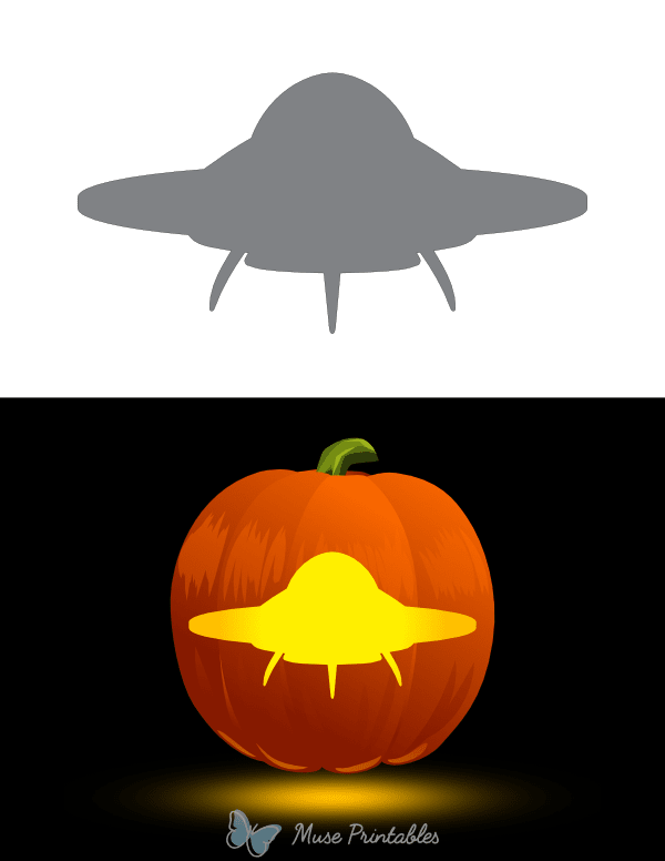 UFO With Legs Pumpkin Stencil