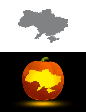 Ukraine Pumpkin Stencil