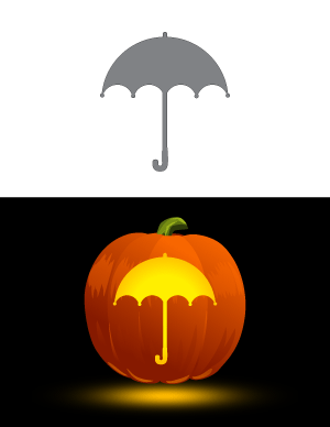 Umbrella Pumpkin Stencil