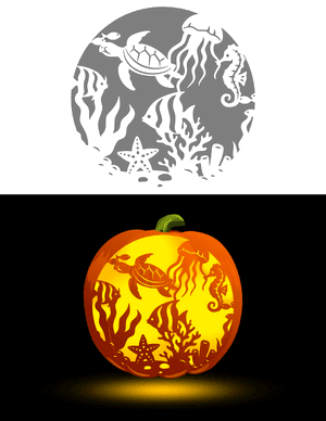 Under the Sea Pumpkin Stencil