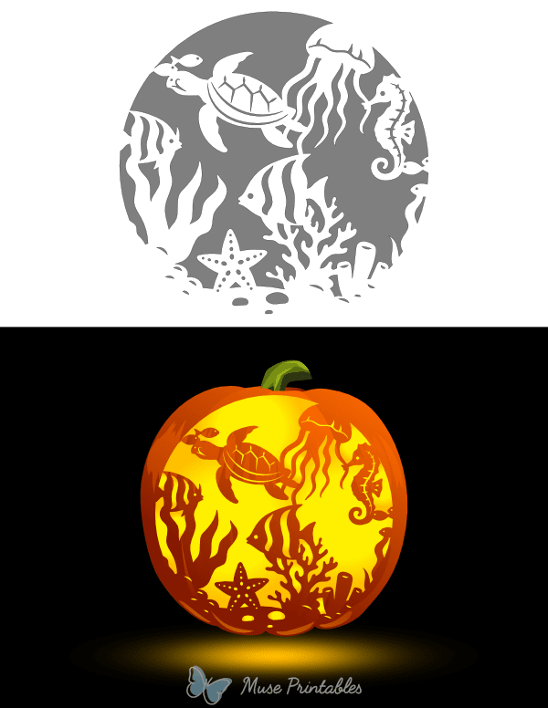 Under the Sea Pumpkin Stencil