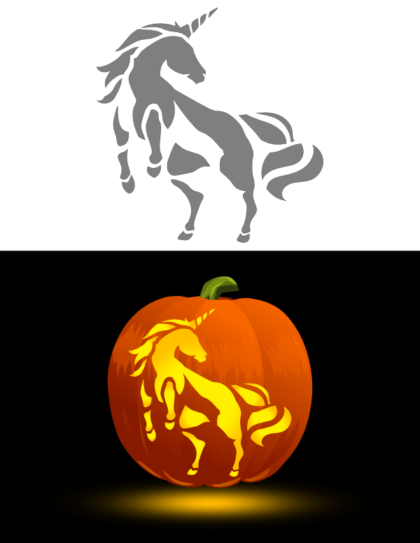 Unicorn Pumpkin Stencil