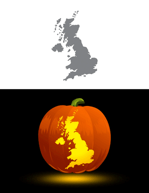 United Kingdom Pumpkin Stencil
