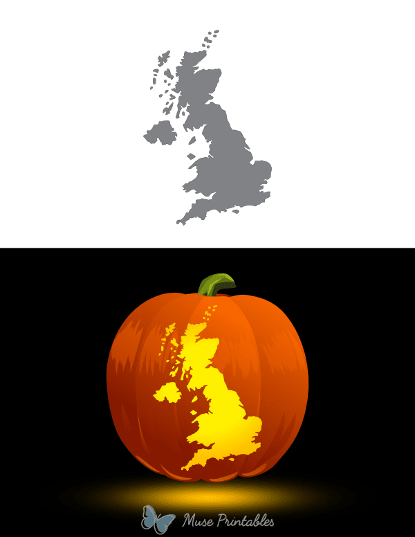 United Kingdom Pumpkin Stencil