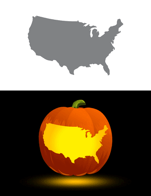 United States Pumpkin Stencil