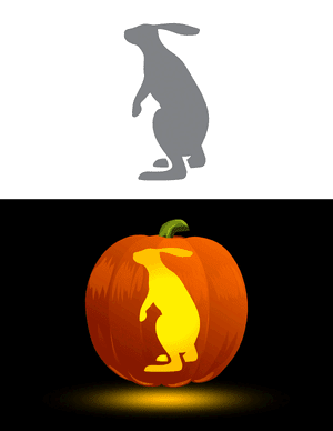 Upright Hare Pumpkin Stencil
