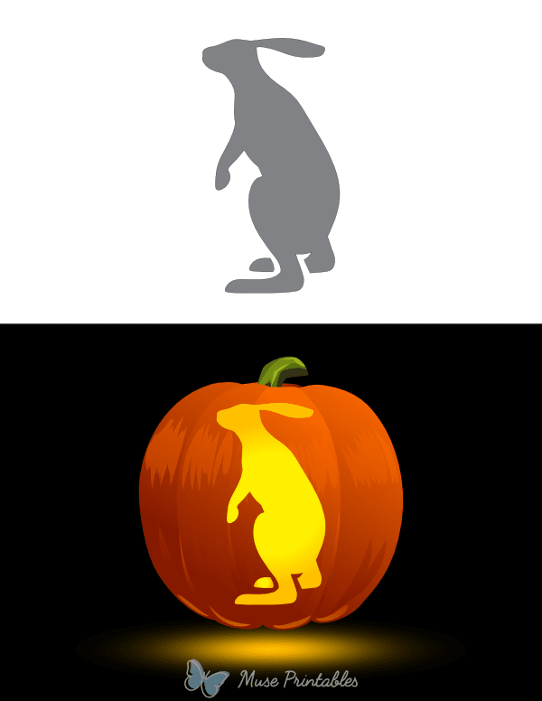 Upright Hare Pumpkin Stencil