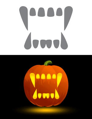 Vampire Fangs Pumpkin Stencil