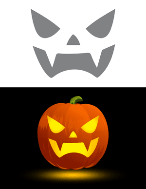 Vampire Jack-o'-lantern Face Pumpkin Stencil