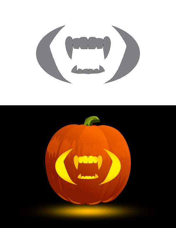 Printable Vampire Mouth Pumpkin Stencil