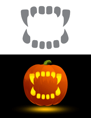 Vampire Teeth Pumpkin Stencil