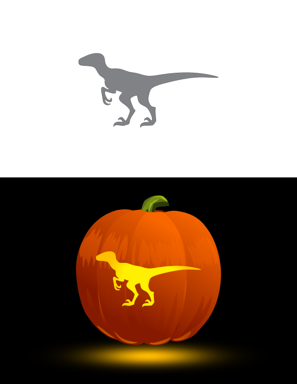 velociraptor pumpkin stencil