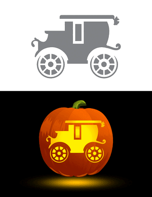 Victorian Christmas Carriage Pumpkin Stencil