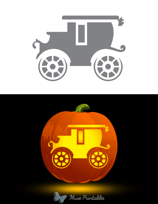 Victorian Christmas Carriage Pumpkin Stencil