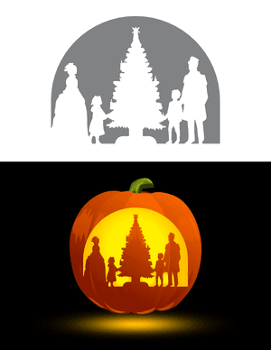 Victorian Christmas Pumpkin Stencil