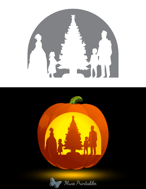 Victorian Christmas Pumpkin Stencil